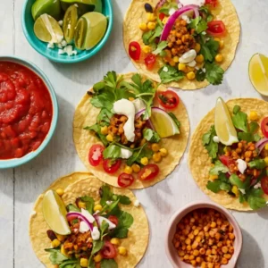 Different Variations of Vegetarian Chickpea Tacos