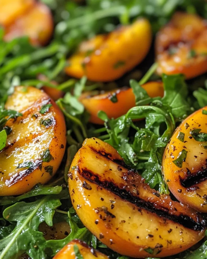 Grilled Peach and Arugula Salad 