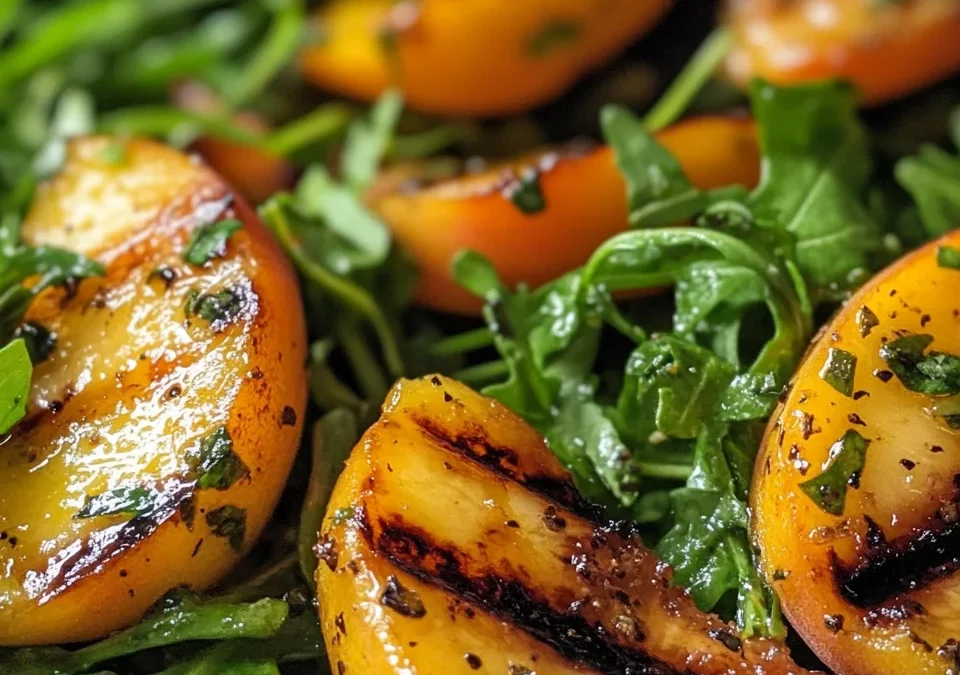 Grilled Peach and Arugula Salad
