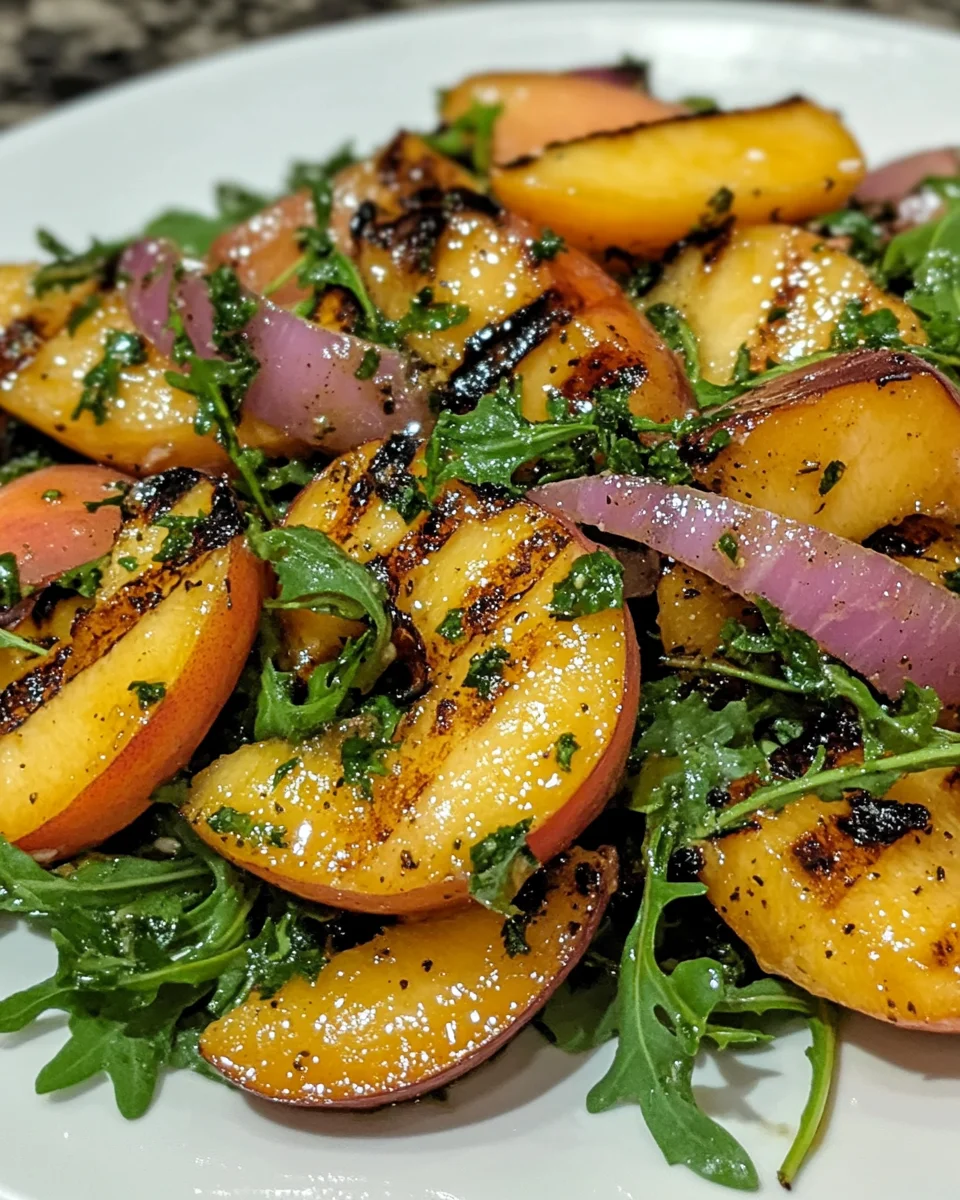 Grilled Peach and Arugula Salad