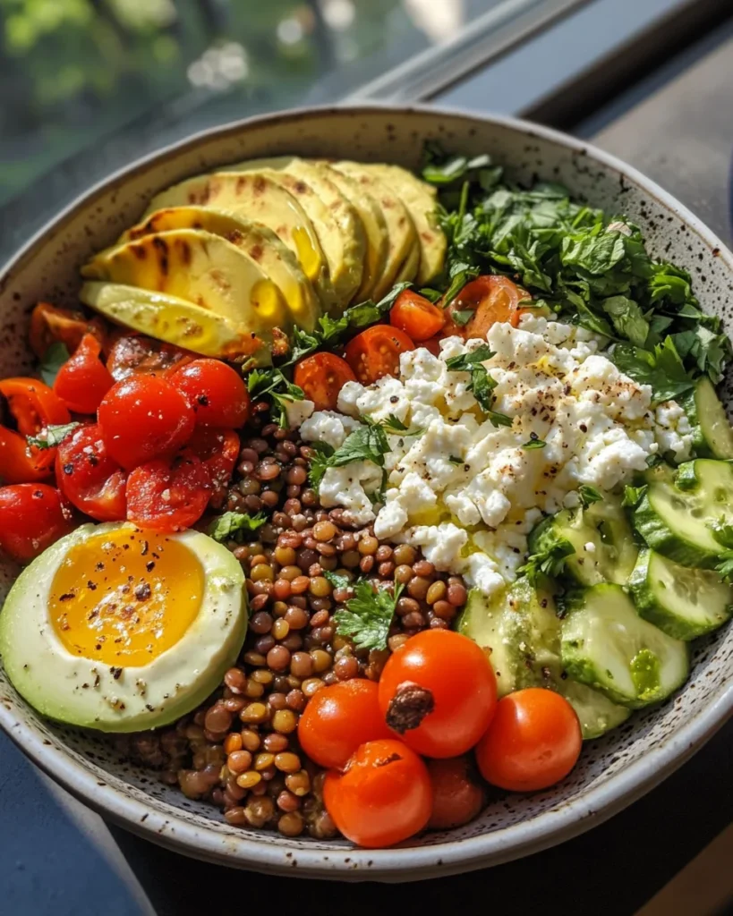 Lentil Feta Power Bowl