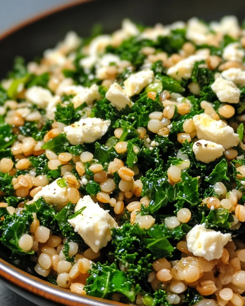 Pearl Barley Salad with Feta and Kale