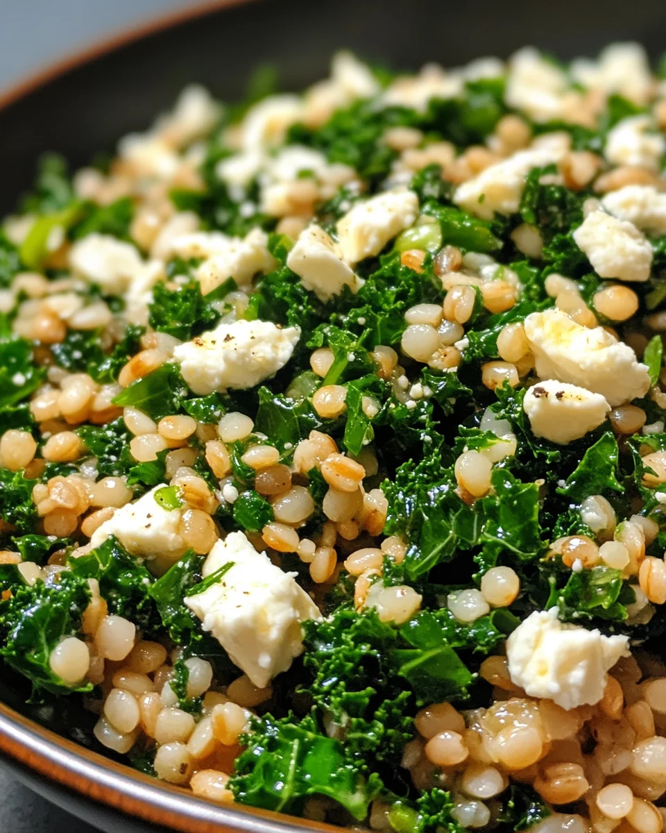 Pearl Barley Salad with Feta and Kale