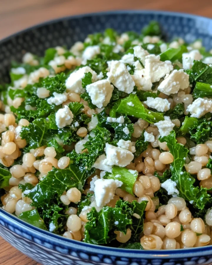 Pearl Barley Salad with Feta and Kale
