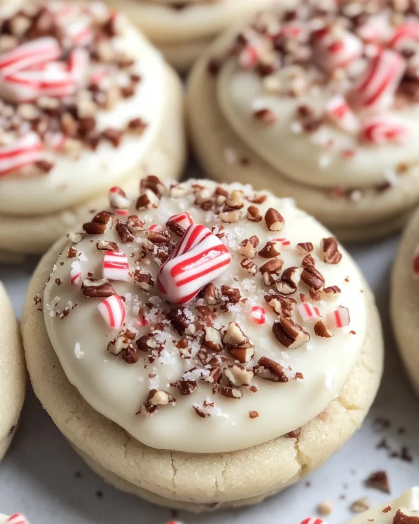 Peppermint Pecan Snowball Cookies