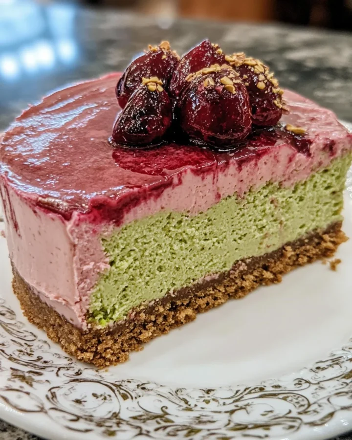 Pistachio Cranberry Cheesecake 