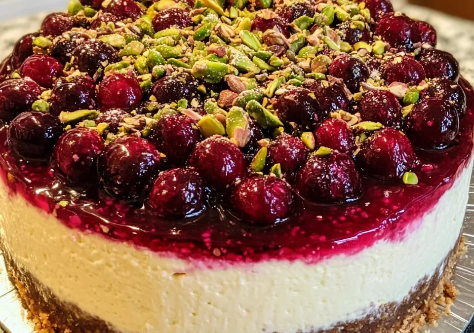 Pistachio Cranberry Cheesecake