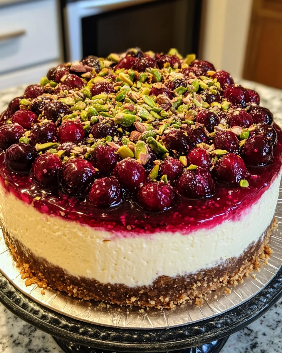 Pistachio Cranberry Cheesecake