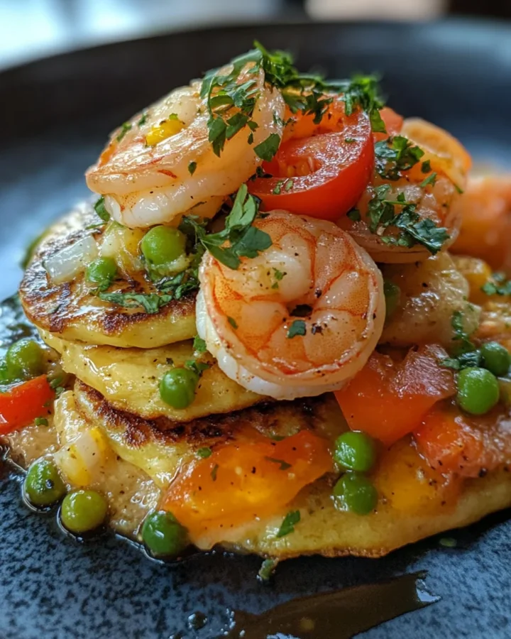 Shrimp and Pea Pancakes 