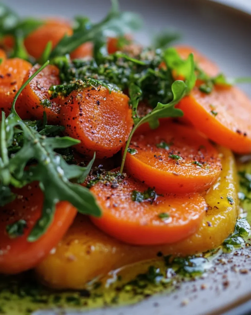 Warm Roasted Carrot Salad with Arugula