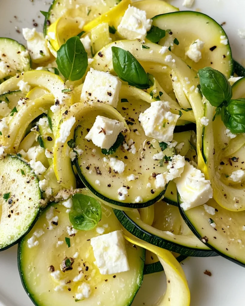 Zucchini Ribbon Feta Salad
