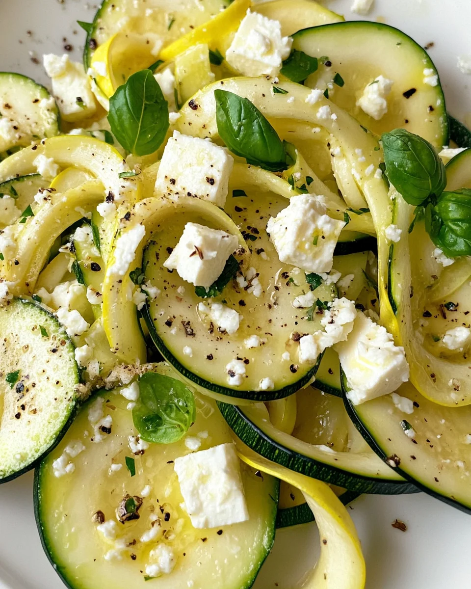 Zucchini Ribbon Feta Salad
