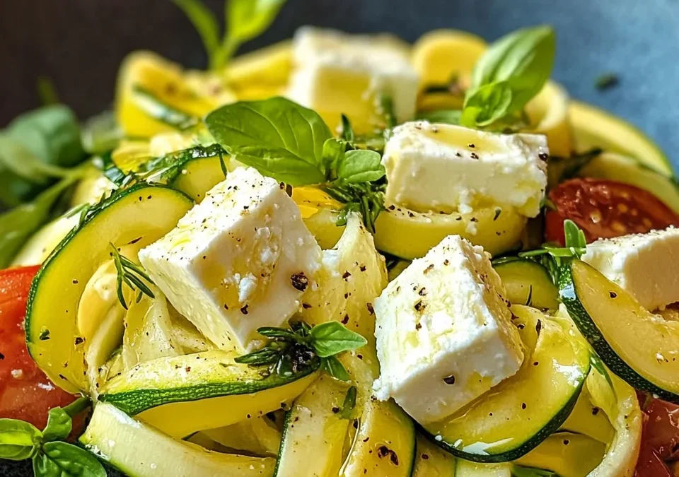Zucchini Ribbon Feta Salad