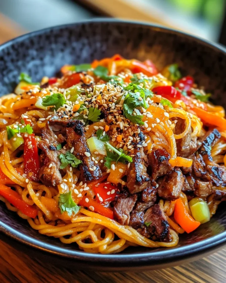 Asian Noodle Salad with Sesame-Ginger Sauce 