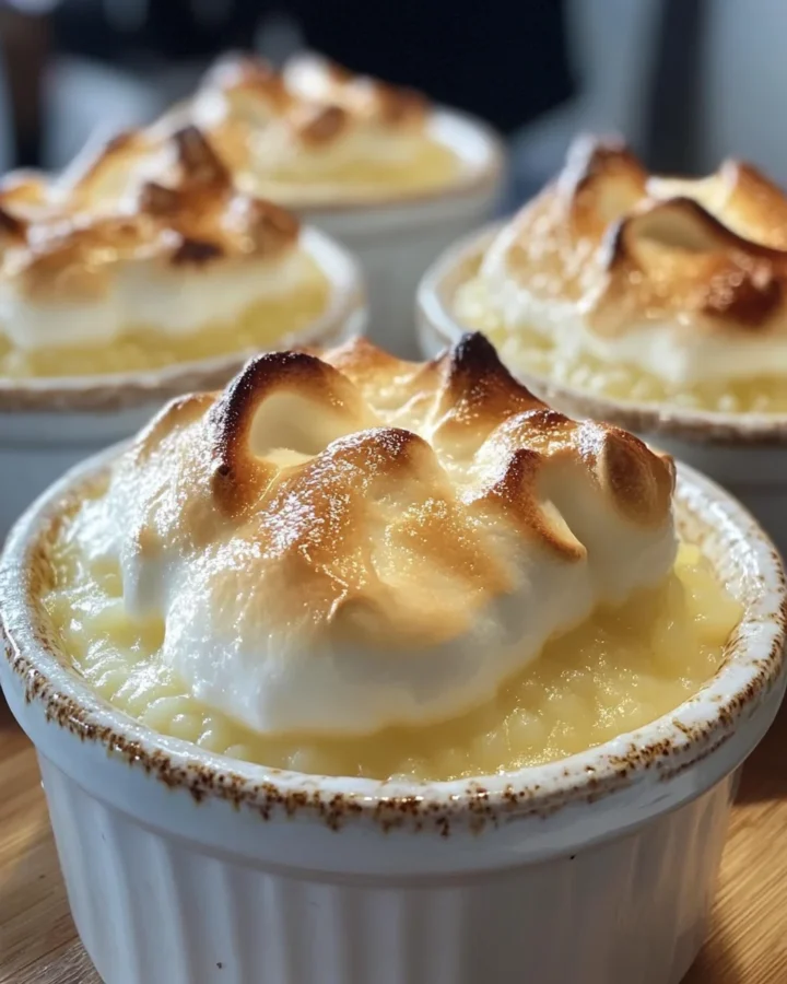 Baked Lemon Meringue Sago Puddings