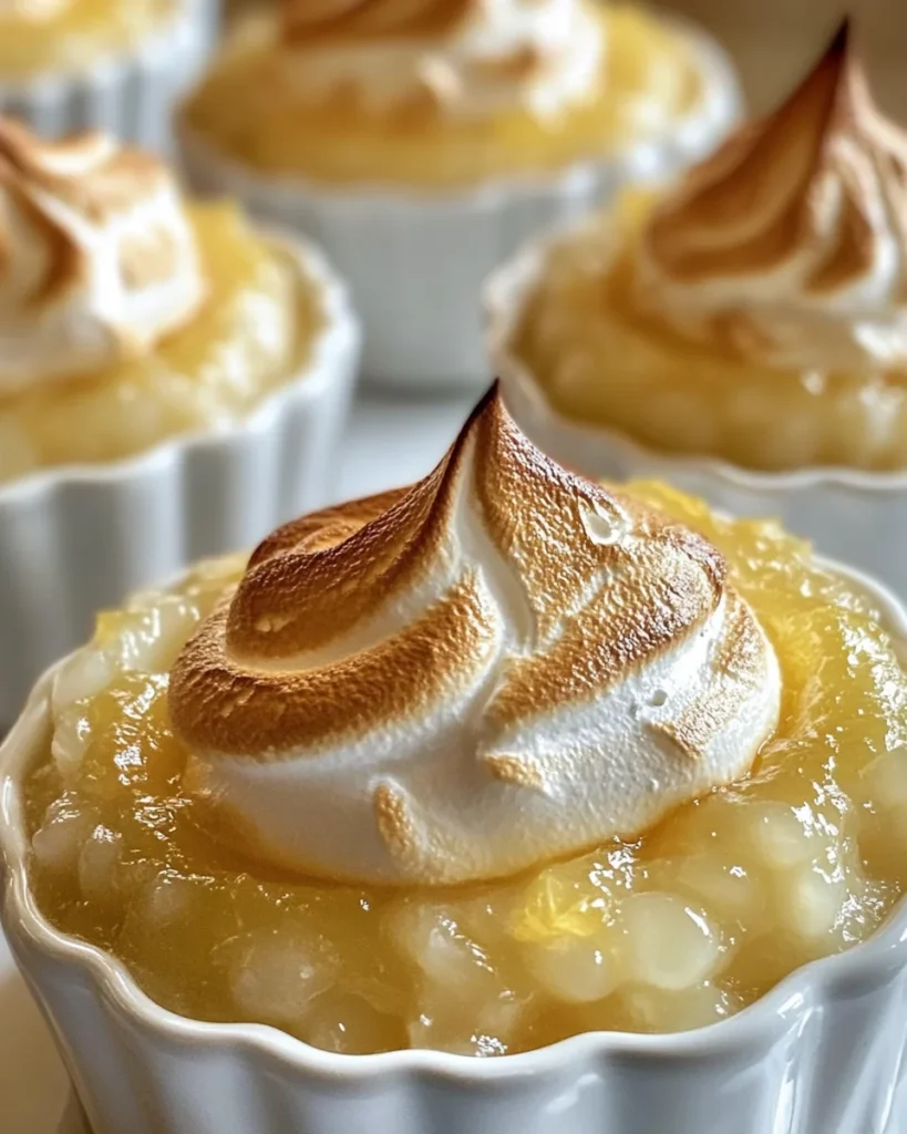 Baked Lemon Meringue Sago Puddings
