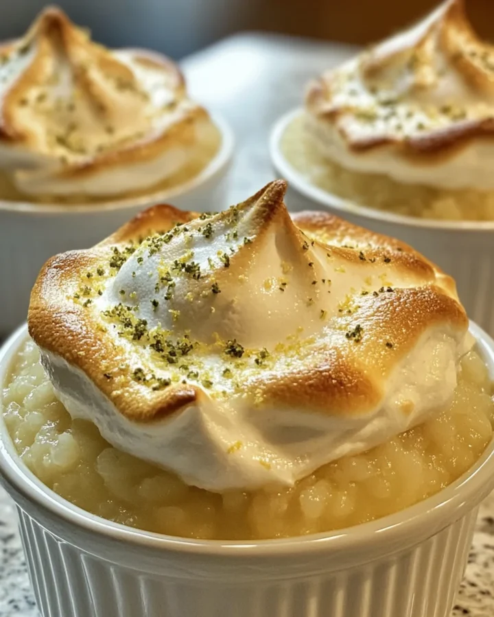Baked Lemon Meringue Sago Puddings