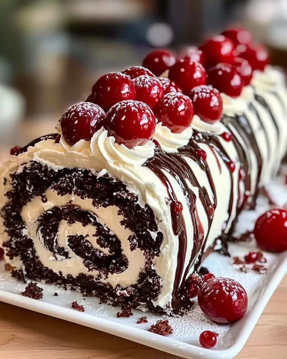 Black Forest Cream Roll Cake