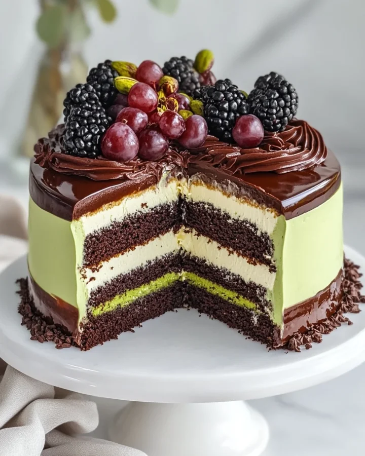 Black Forest Gateau with Pistachio Cream Layer