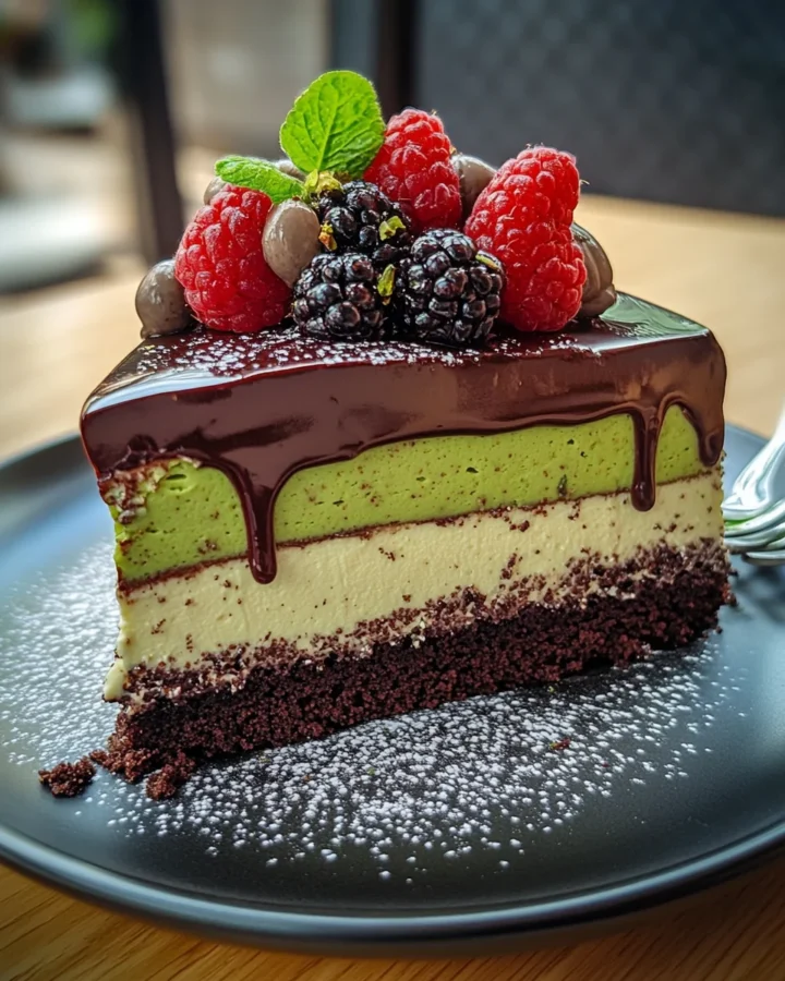 Black Forest Gateau with Pistachio Cream Layer