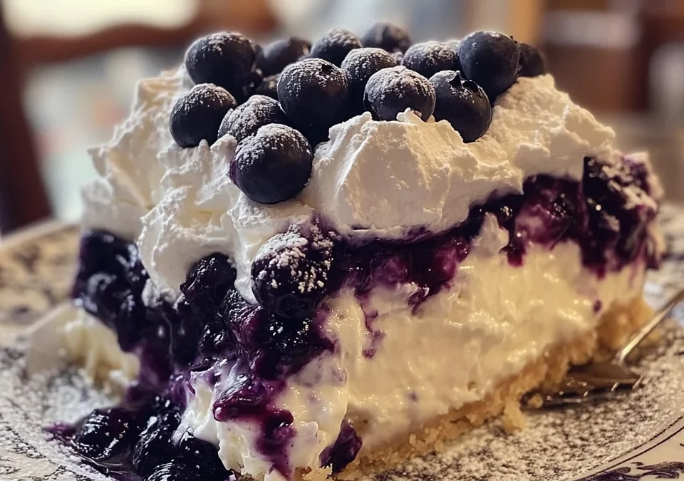 Blueberries and Cream Dump Cake