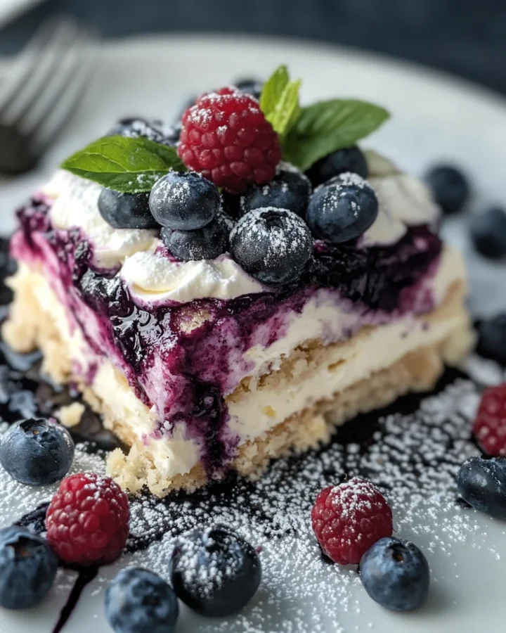 Blueberries and Cream Dump Cake