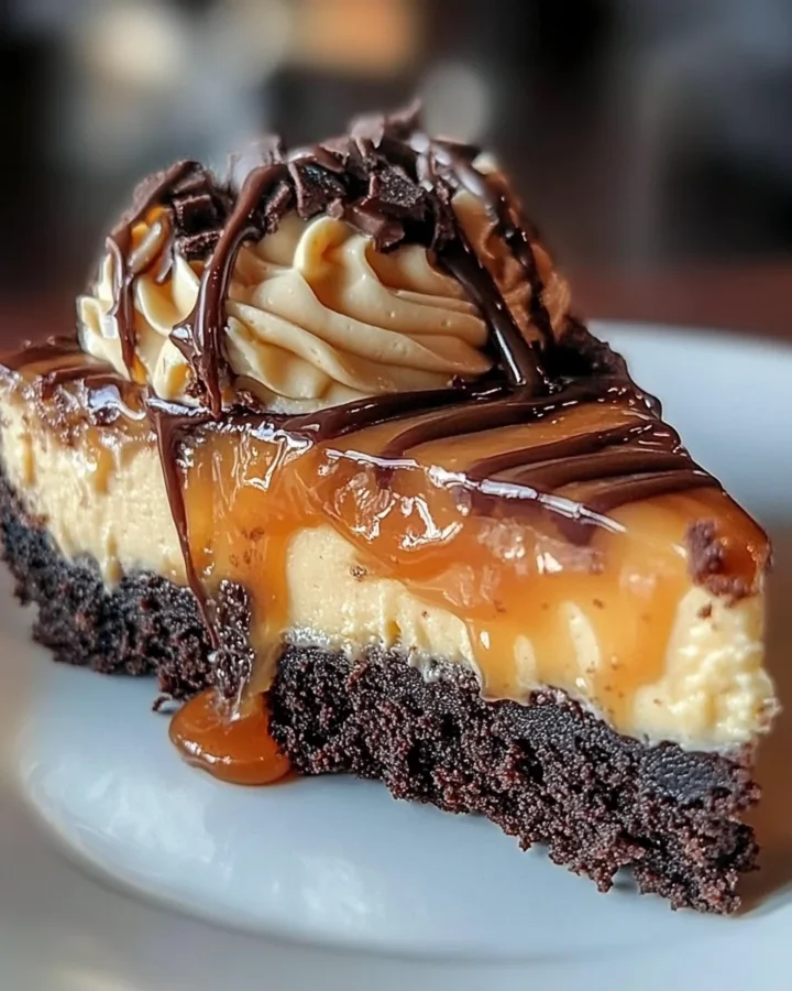 Caramel Swirl Brownie Cheesecake