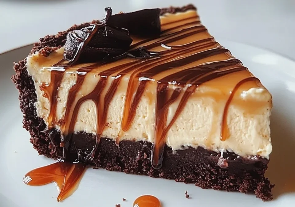 Caramel Swirl Brownie Cheesecake