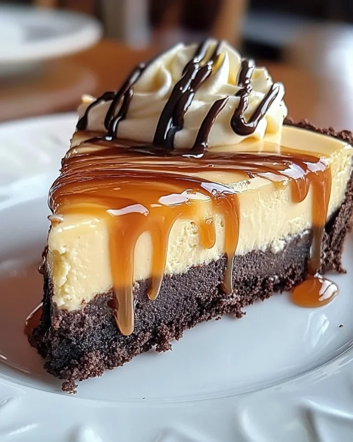 Caramel Swirl Brownie Cheesecake