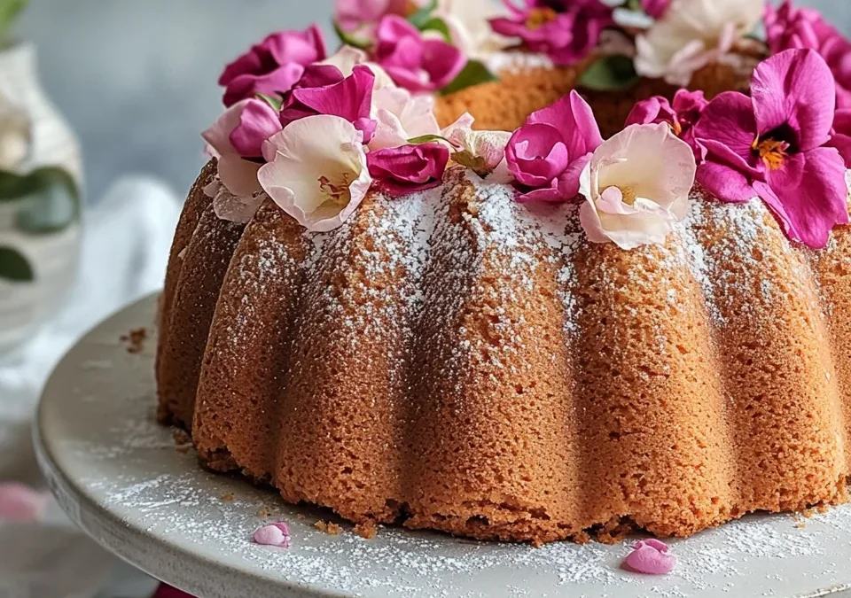 Cardamom Rosewater Bundt Cake
