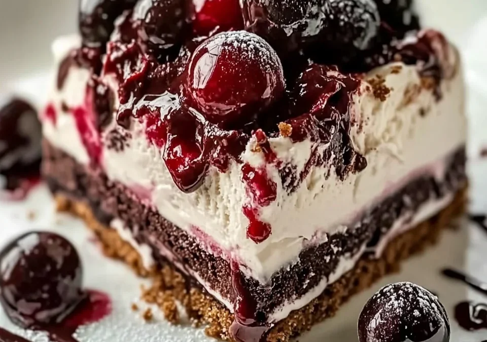 Cherry Chocolate Ice Cream Cake