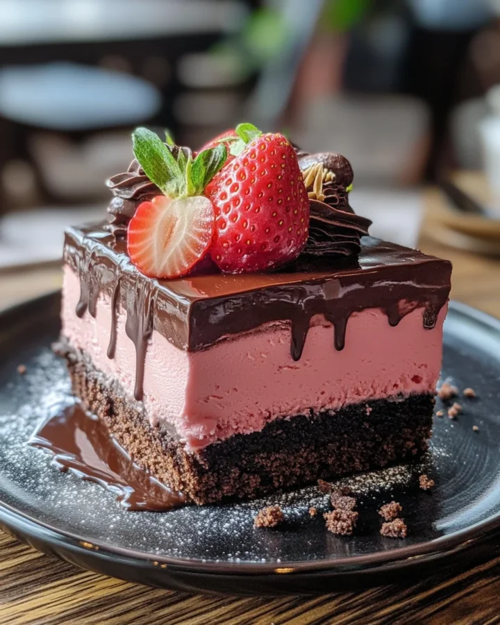 Chocolate Covered Strawberry Ice Cream Cake