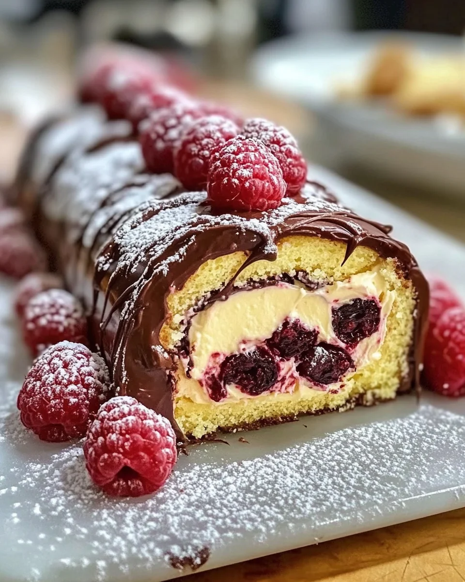 Chocolate Raspberry Swiss Roll