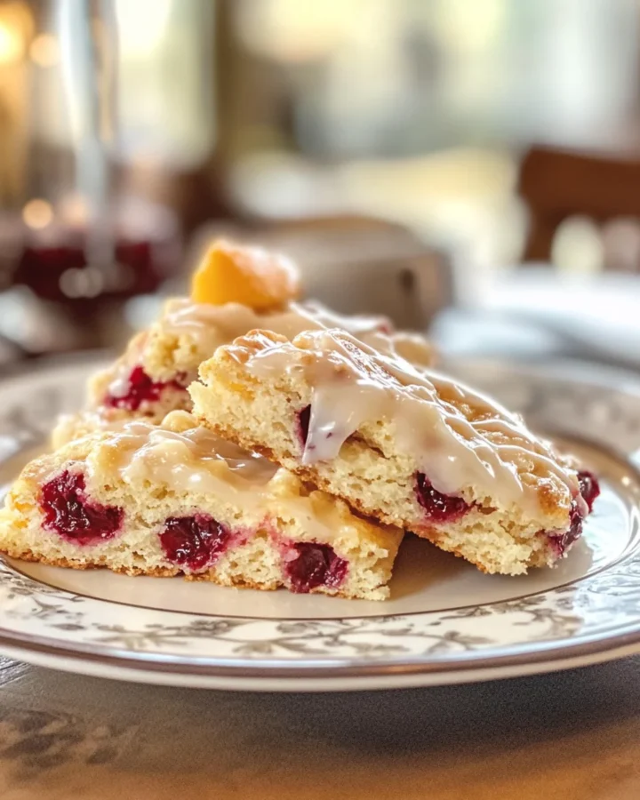 Cranberry Orange Scones with Citrus Glaze