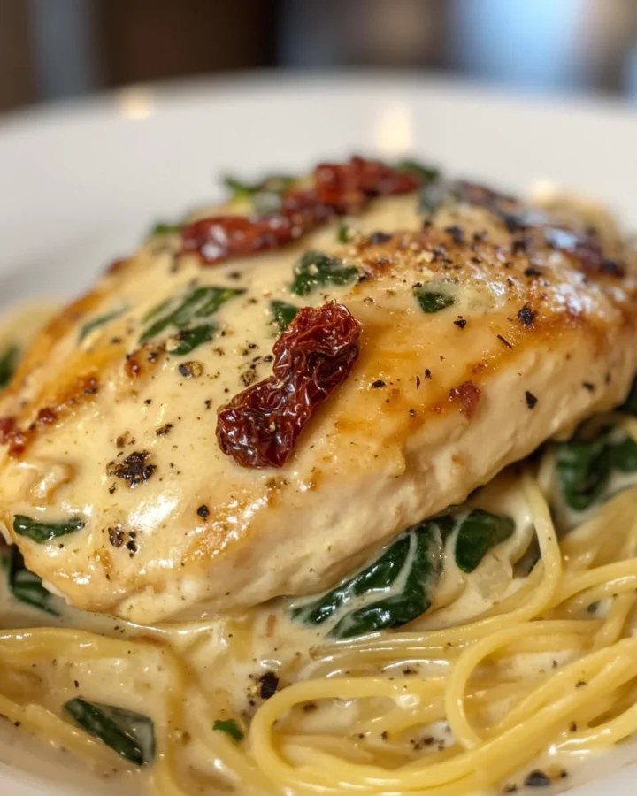 Creamy Tuscan Chicken with Spinach and Sun-Dried Tomatoes