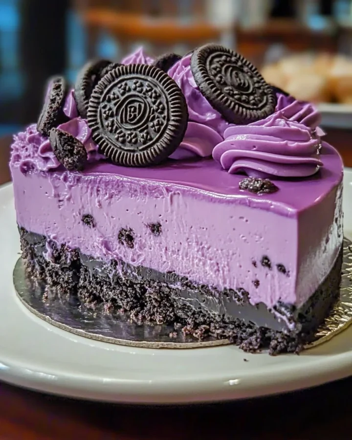 Decadent Ube Oreo Cheesecake