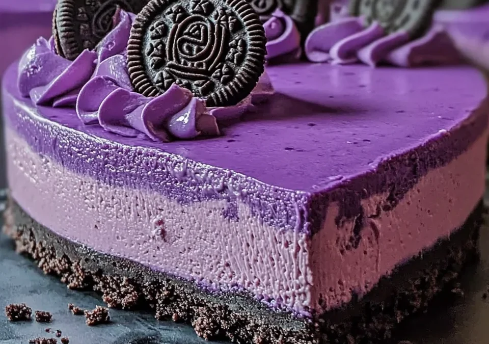 Decadent Ube Oreo Cheesecake