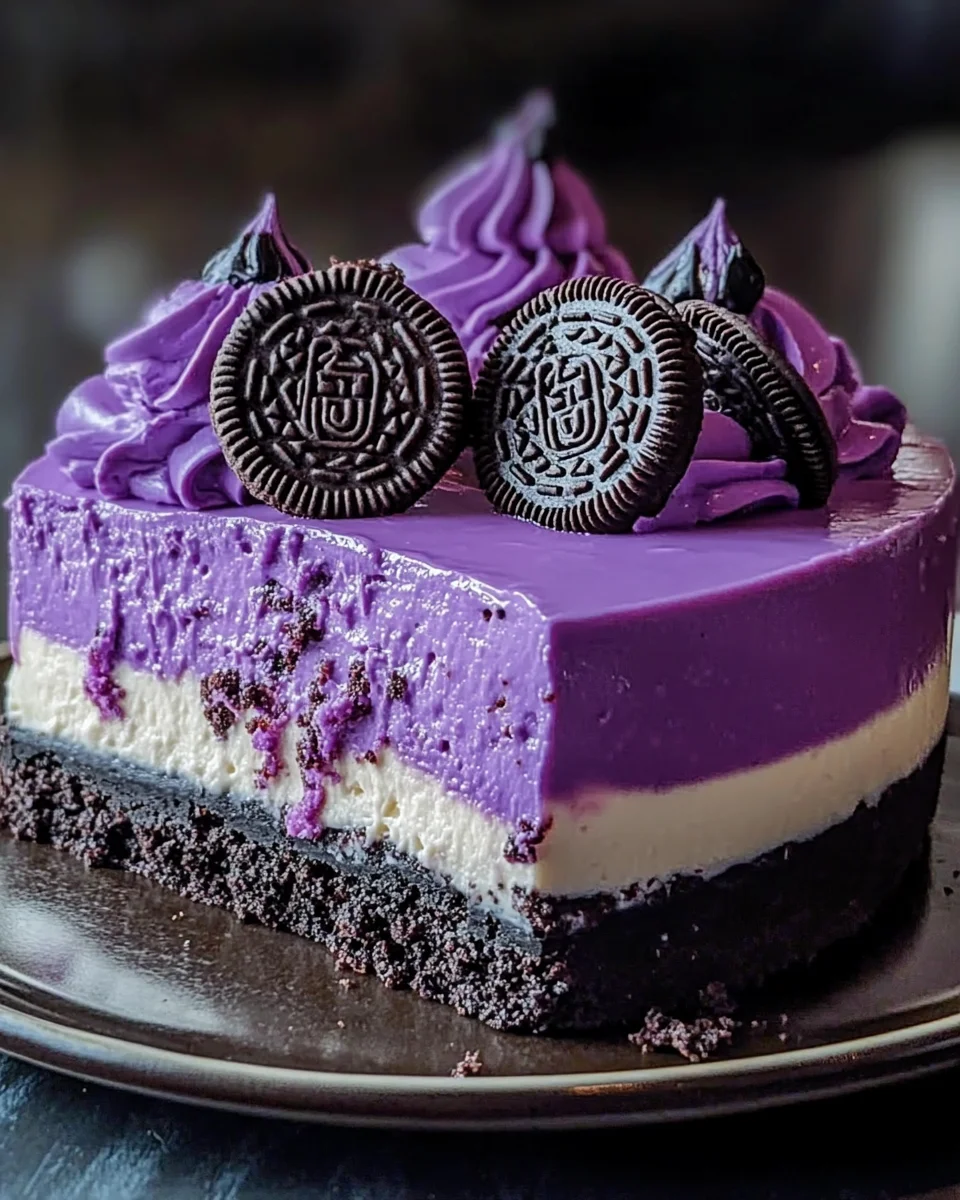 Decadent Ube Oreo Cheesecake