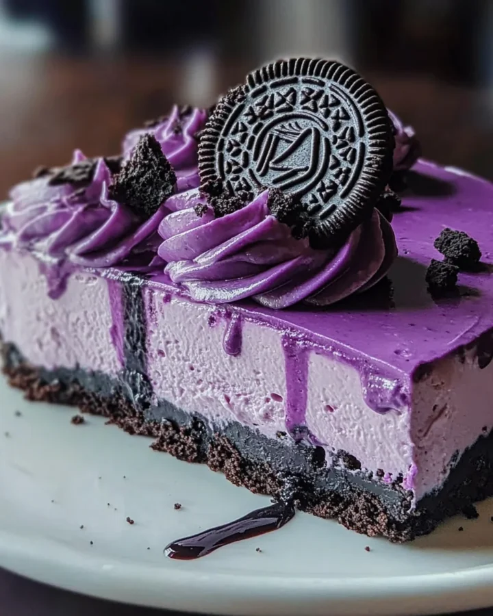 Decadent Ube Oreo Cheesecake