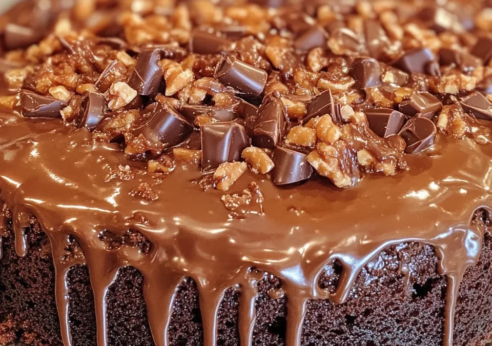 German Chocolate Poke Cake