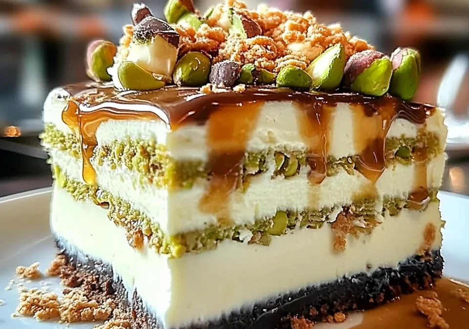 Heavenly Pistachio White Chocolate Cheesecake