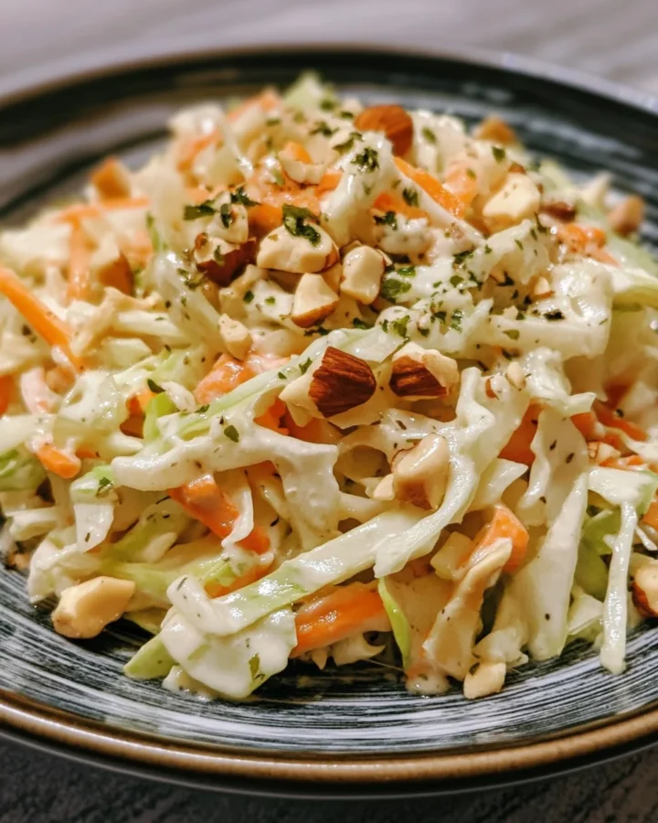 Kale Slaw with Yogurt Dressing and Hazelnuts 