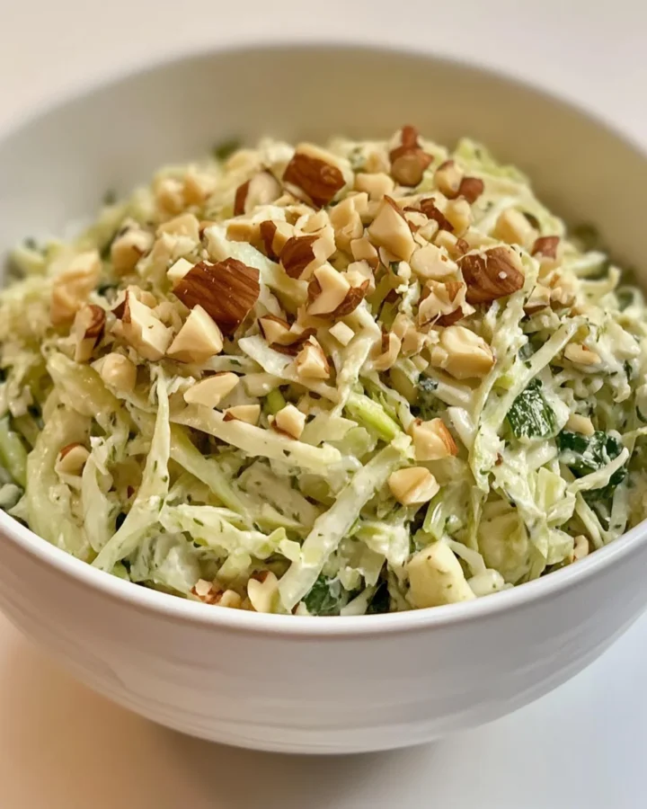 Kale Slaw with Yogurt Dressing and Hazelnuts 