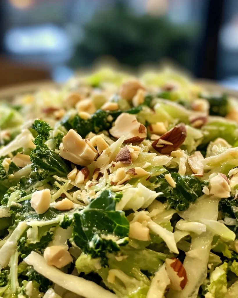 Kale Slaw with Yogurt Dressing and Hazelnuts