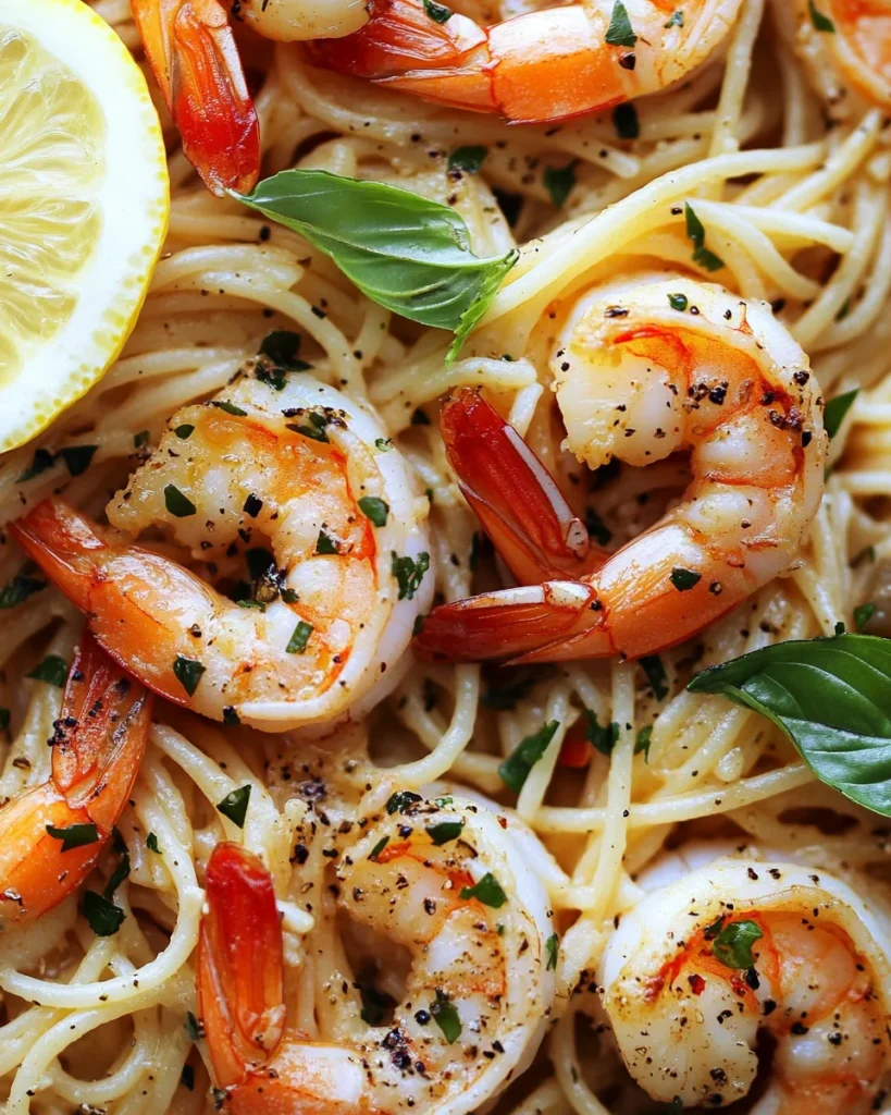 Lemon Garlic Shrimp Pasta