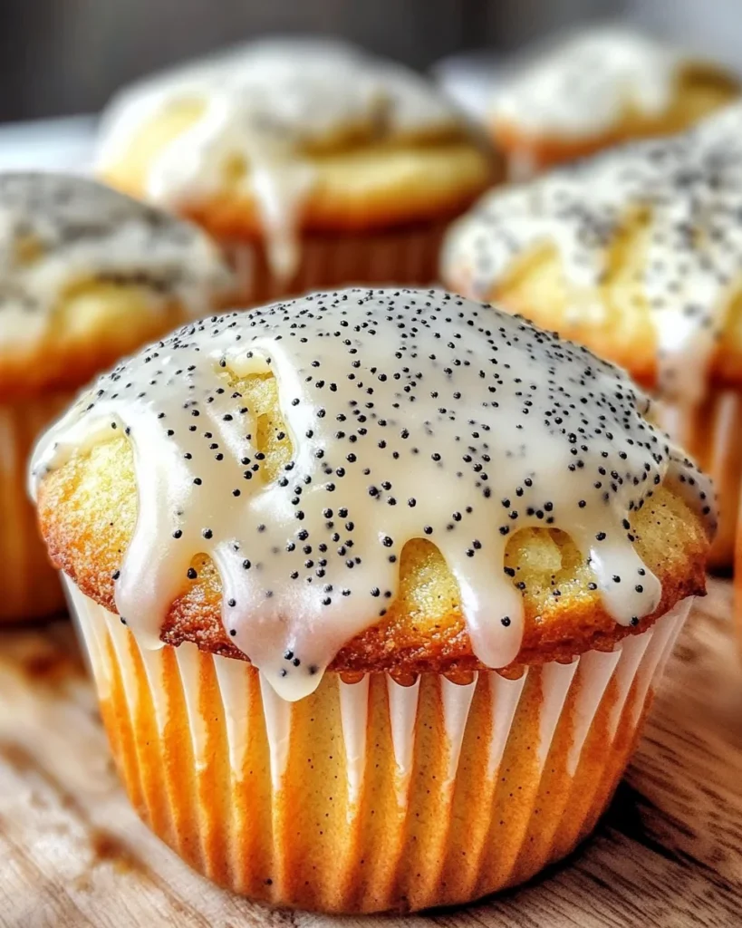 Lemon Poppy Seed Muffins with Glazed Icing