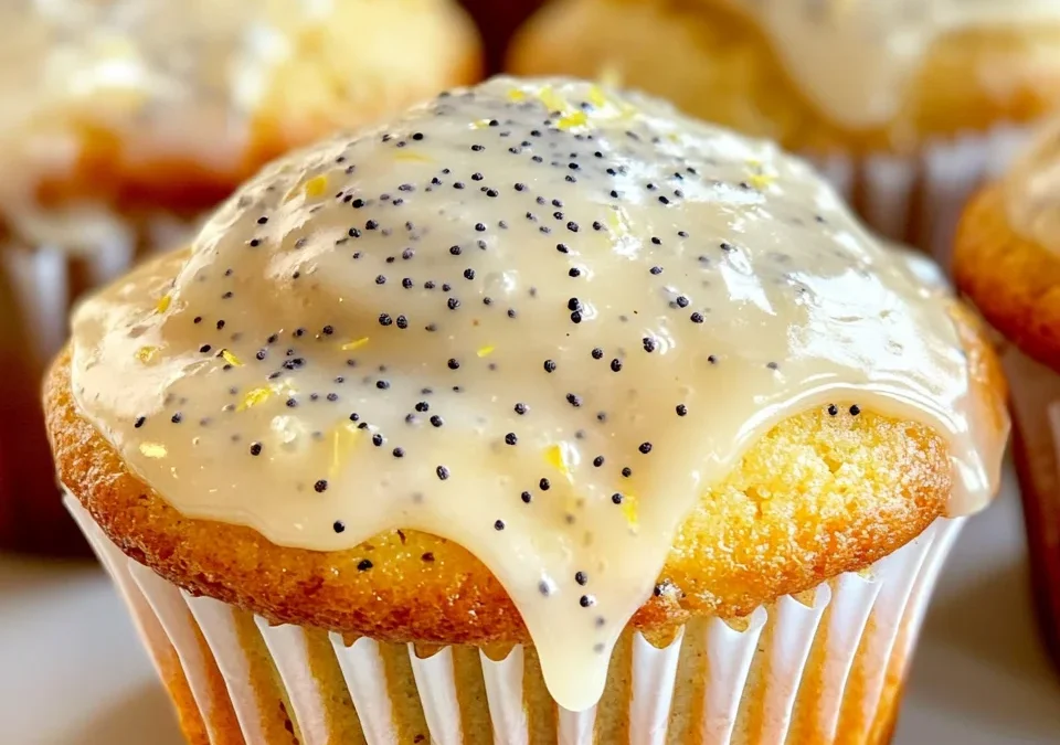Lemon Poppy Seed Muffins with Glazed Icing
