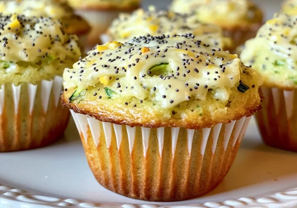 Lemon Poppyseed Zucchini Muffins