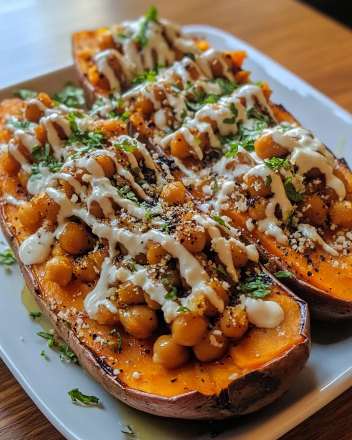 Loaded Sweet Potatoes with Chickpeas