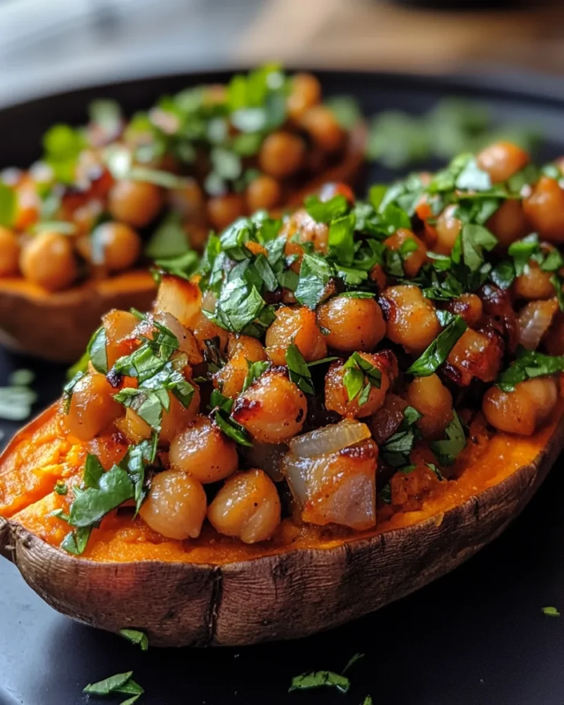 Loaded Sweet Potatoes with Chickpeas